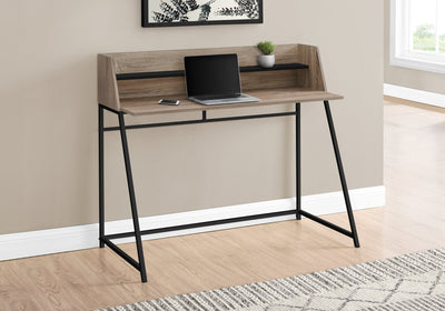 Computer Desk - 48"L / Dark Taupe / Black Metal - I 7546