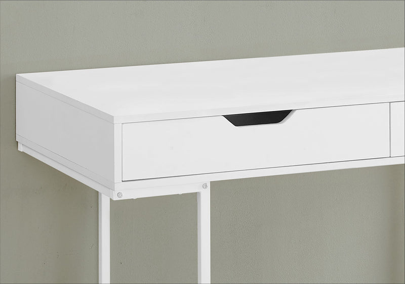 Computer Desk - 48"L / White / White Metal - I 7554