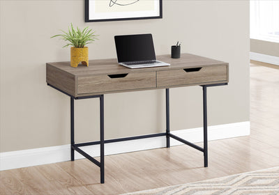 Computer Desk - 48"L / Dark Taupe / Black Metal - I 7555