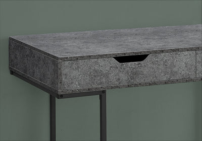 Computer Desk - 48"L / Grey Stone-Look / Black Metal - I 7559