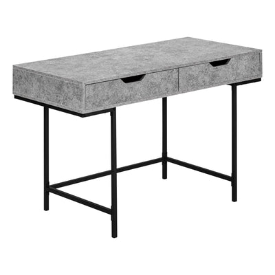 Computer Desk - 48"L / Grey Stone-Look / Black Metal - I 7559