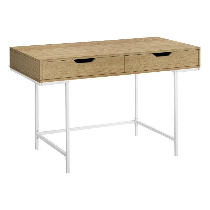 Computer Desk - 48"L / Natural / White Metal - I 7569