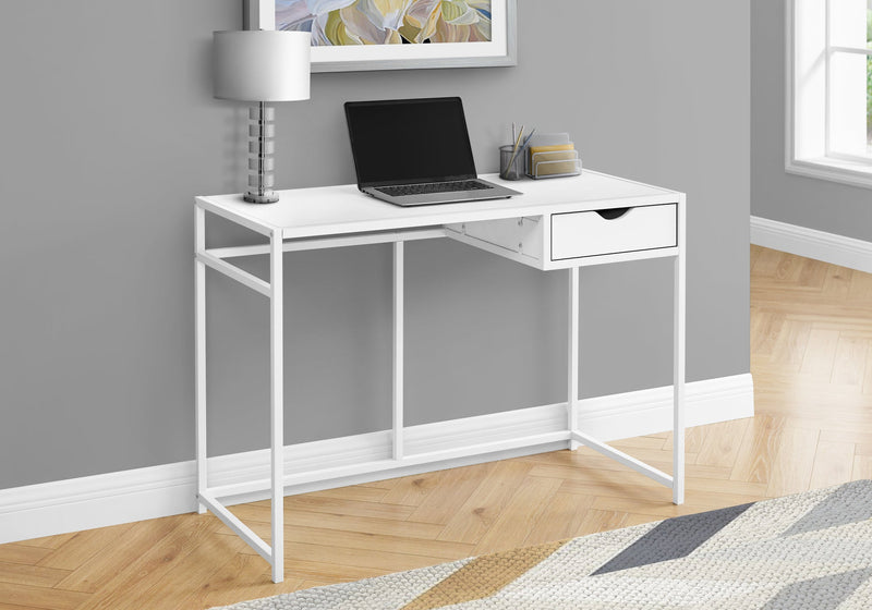 Computer Desk - 42"L / White / White Metal - I 7570