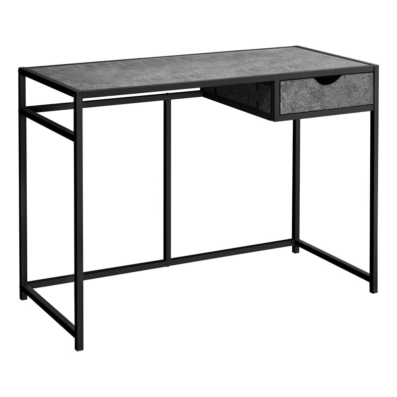 Computer Desk - 42"L / Grey Stone-Look / Black Metal - I 7573