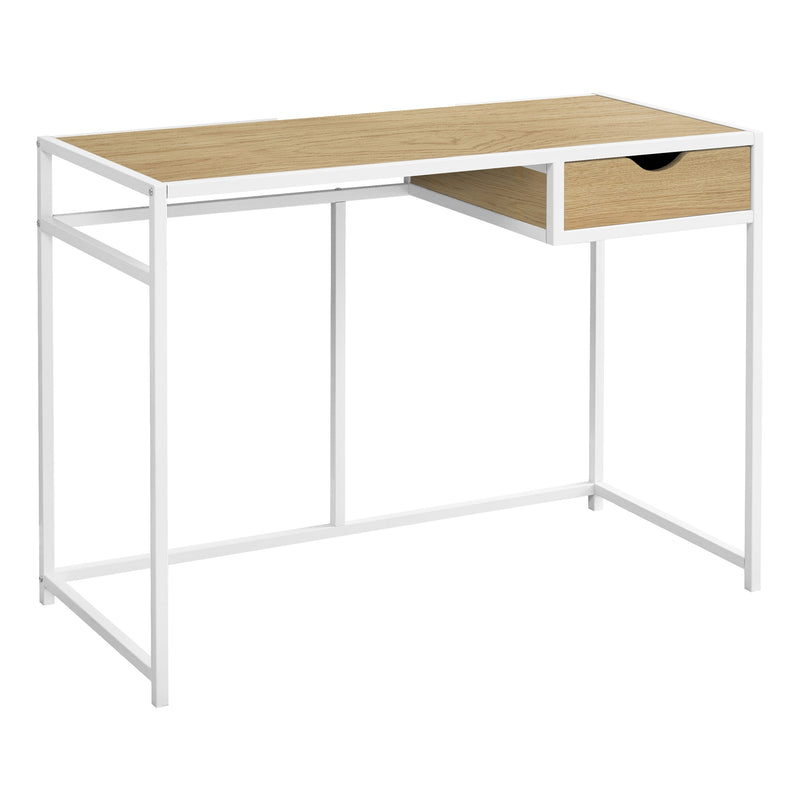 Computer Desk - 42"L / Natural / White Metal - I 7575