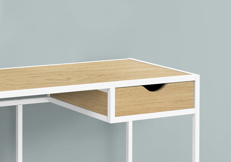 Computer Desk - 42"L / Natural / White Metal - I 7575