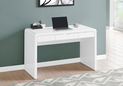 Computer Desk - 48"L / High Glossy White / Storage Drawer - I 7580