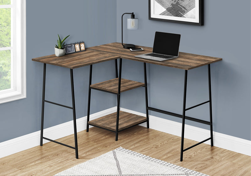 Computer Desk - 48"L/ Brown Reclaimed/ Black Metal Corner - I 7593