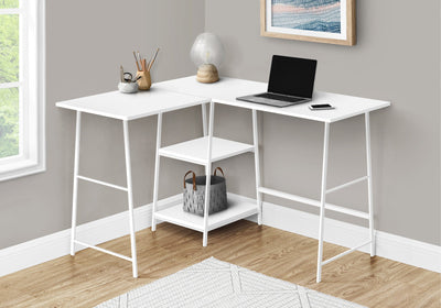 Computer Desk - 48"L / White Top / White Metal Corner - I 7596