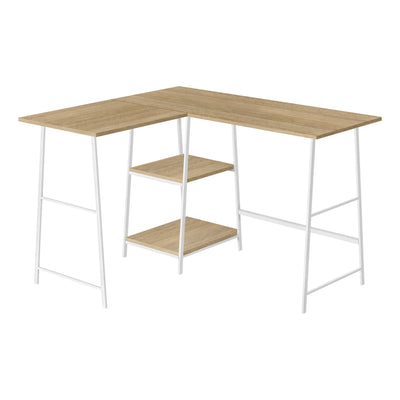 Computer Desk - 48"L / Natural Top / White Metal Corner - I 7597