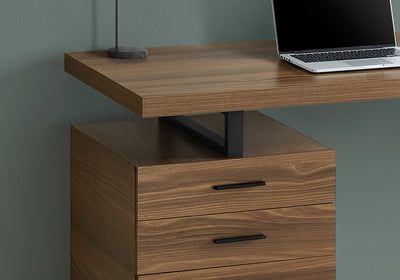 Computer Desk - 48"L / Walnut / Black Metal / L/R Face - I 7640