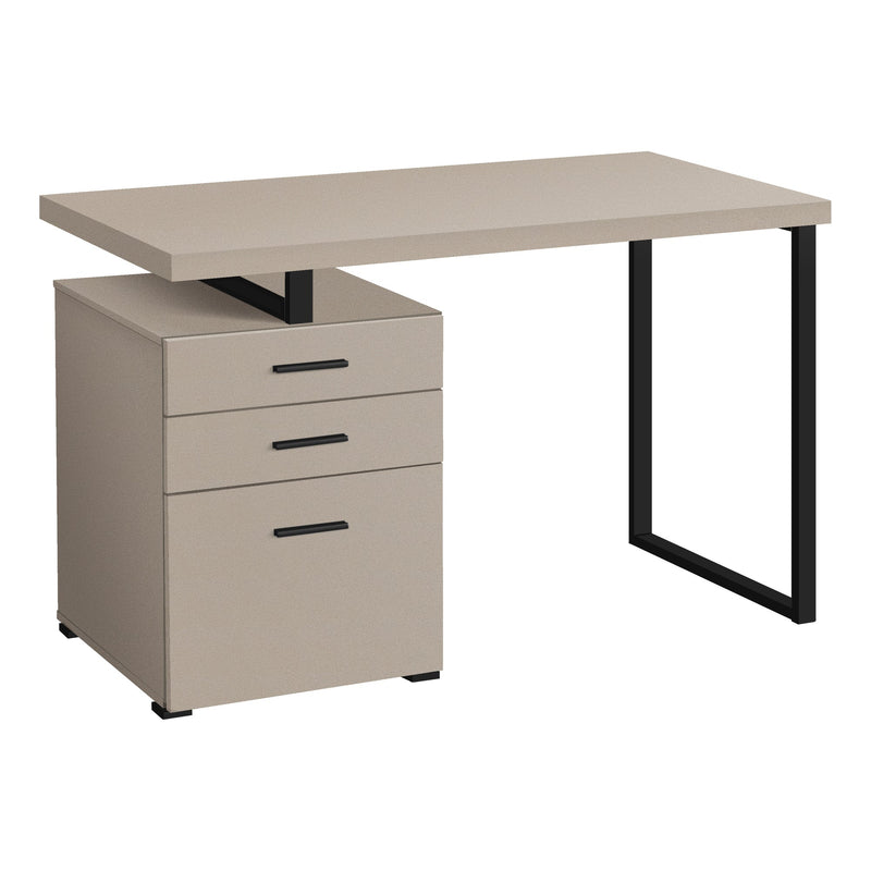 Computer Desk - 48"L / Modern Taupe / Black Metal / L/R - I 7644