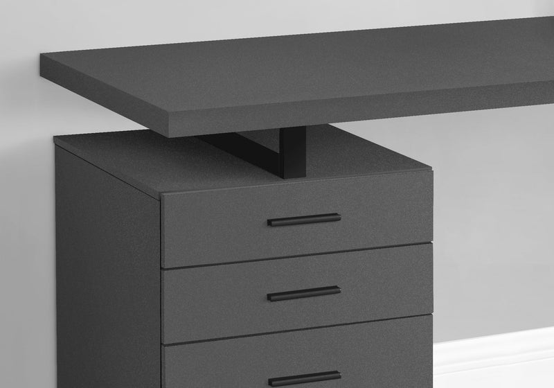 Computer Desk - 48"L / Modern Grey / Black Metal / L/R - I 7645