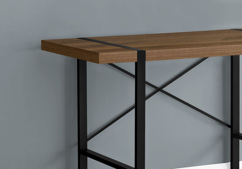 Computer Desk - 48"L / Walnut / Black Metal - I 7655