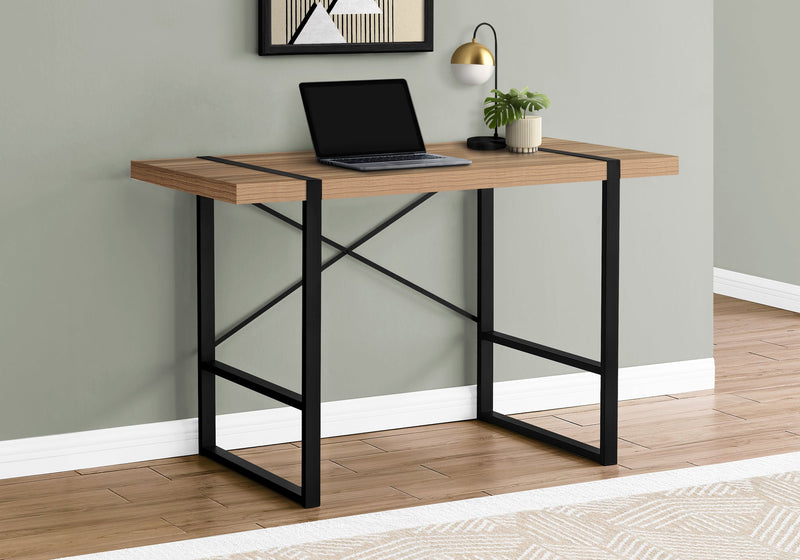 Computer Desk - 48"L / Light Reclaimed Wood / Black Metal - I 7657