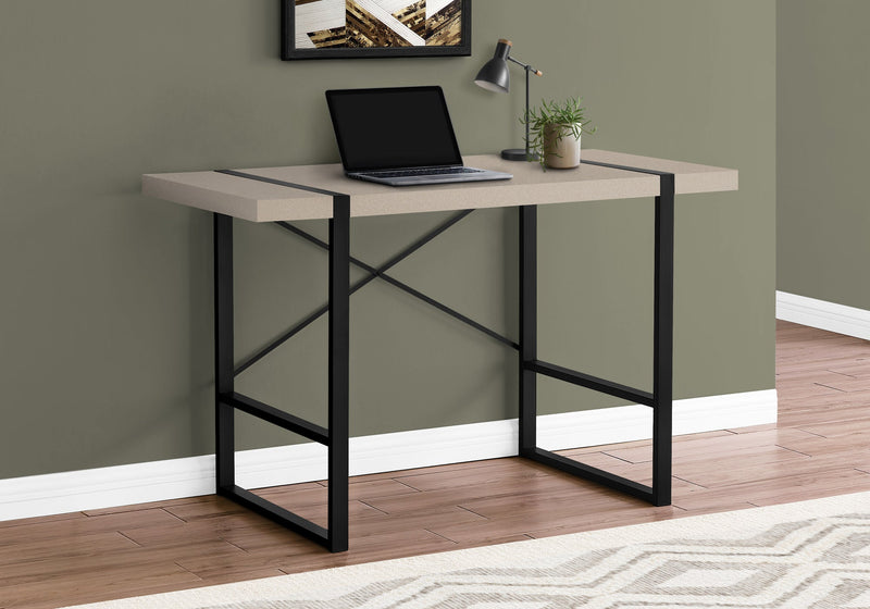 Computer Desk - 48"L / Modern Taupe / Black Metal - I 7659