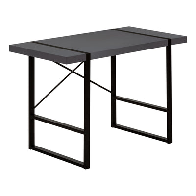 Computer Desk - 48"L / Modern Grey / Black Metal - I 7660