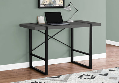 Computer Desk - 48"L / Modern Grey / Black Metal - I 7660