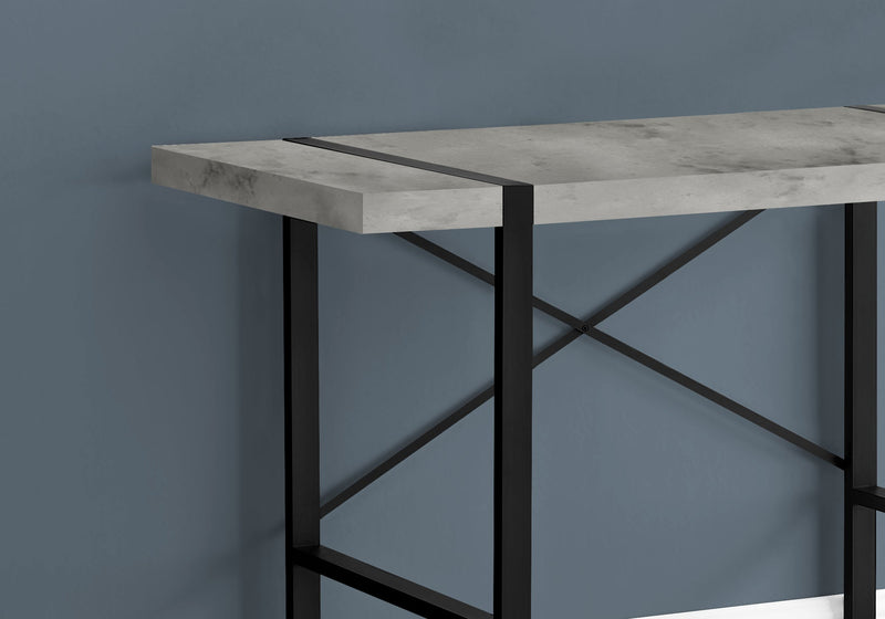 Computer Desk - 48"L / Grey Concrete-Look / Black Metal - I 7661