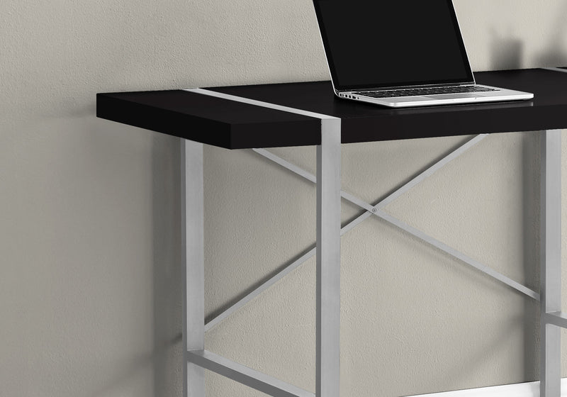 Computer Desk - 48"L / Black / Silver Metal - I 7664