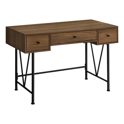 Computer Desk - 48"L / Walnut / Black Metal - I 7670