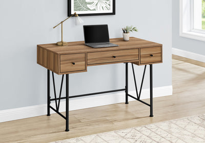 Computer Desk - 48"L / Light Reclaimed Wood / Black Metal - I 7672