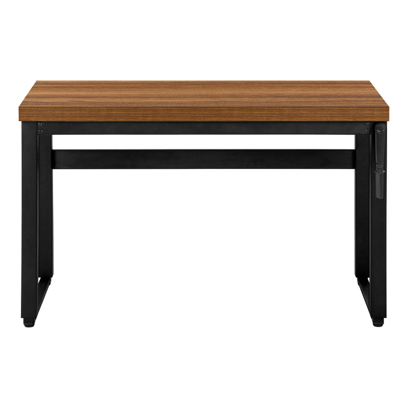 Computer Desk - 48"L / Walnut / Adj.Height/ Black Metal - I 7675