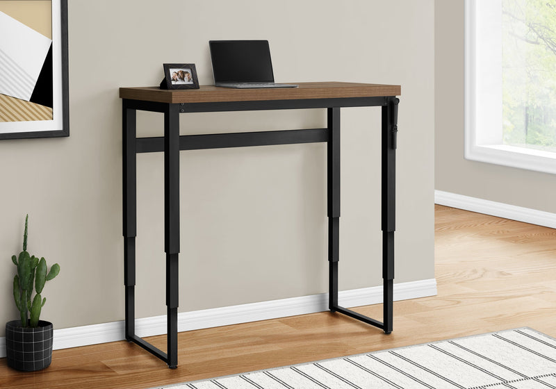 Computer Desk - 48"L / Walnut / Adj.Height/ Black Metal - I 7675