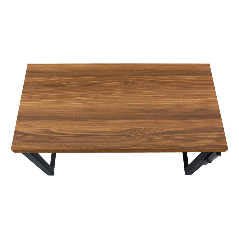 Computer Desk - 48"L / Walnut / Adj.Height/ Black Metal - I 7675