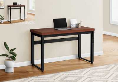 Computer Desk - 48"L / Cherry / Adj.Height/ Black Metal - I 7676