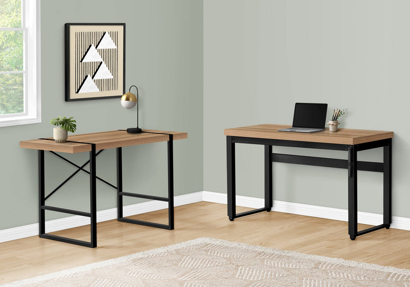 Computer Desk - 48"L / Reclaimed Wood / Adj.Height/ Black - I 7677