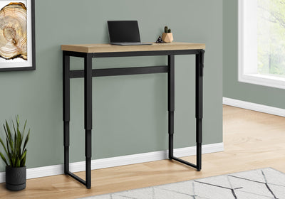 Computer Desk - 48"L / Natural / Adj.Height/ Black Metal - I 7678