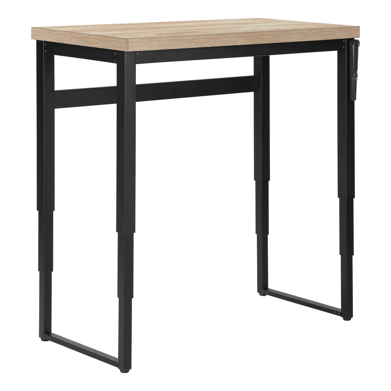 Computer Desk - 48"L / Natural / Adj.Height/ Black Metal - I 7678