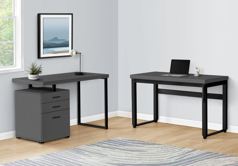 Computer Desk - 48"L / Modern Grey / Adj.Height/ Black - I 7680