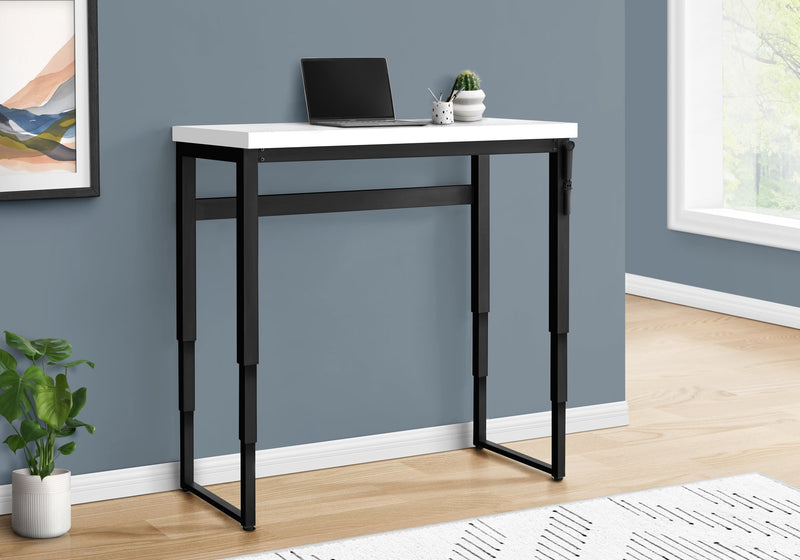 Computer Desk - 48"L / White / Adj.Height/ Black Metal - I 7681