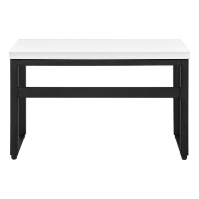 Computer Desk - 48"L / White / Adj.Height/ Black Metal - I 7681