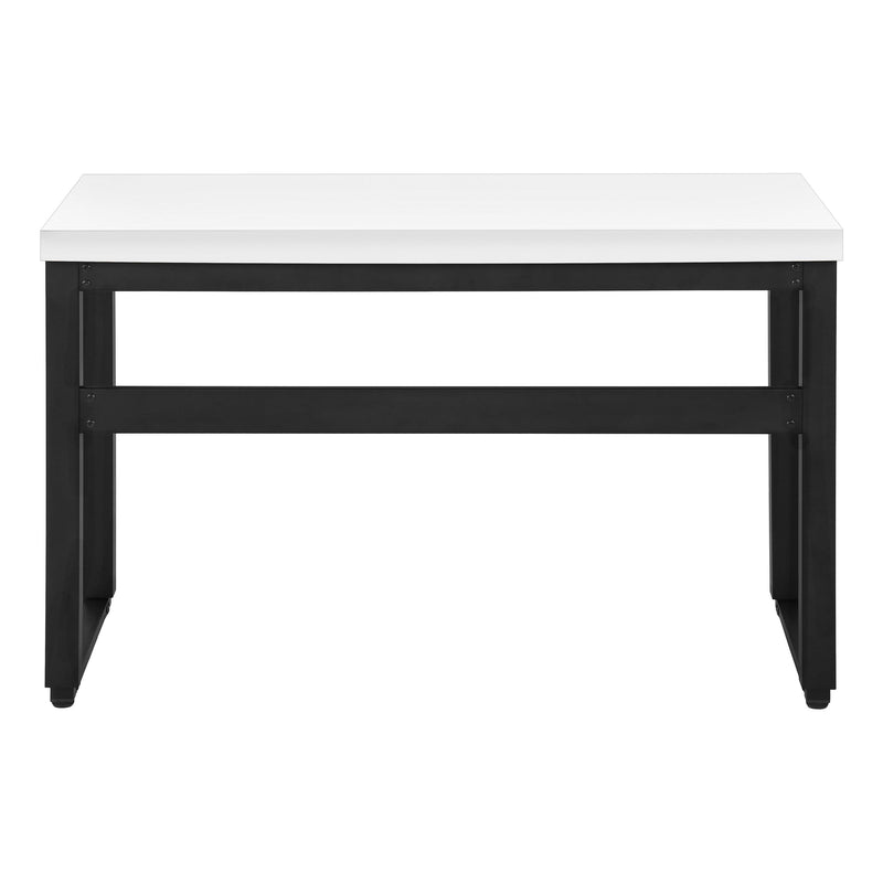 Computer Desk - 48"L / White / Adj.Height/ Black Metal - I 7681