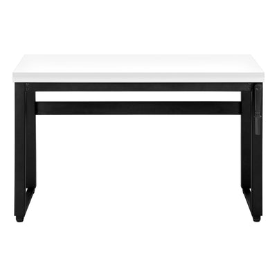 Computer Desk - 48"L / White / Adj.Height/ Black Metal - I 7681