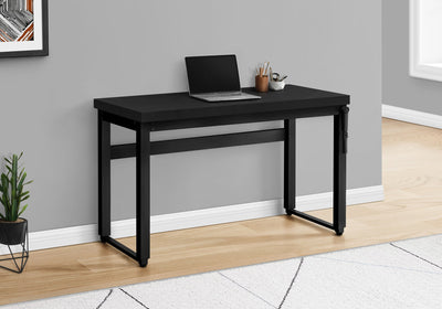 Computer Desk - 48"L / Black / Adj.Height/ Black Metal - I 7682