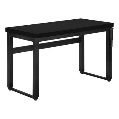 Computer Desk - 48"L / Black / Adj.Height/ Black Metal - I 7682