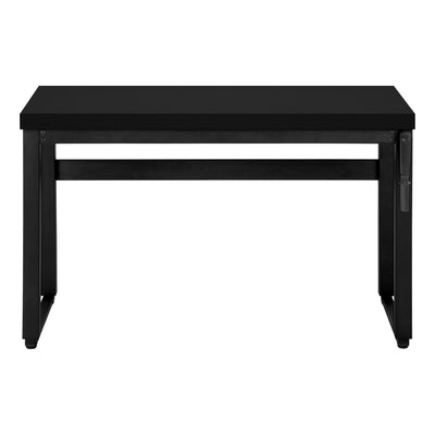 Computer Desk - 48"L / Black / Adj.Height/ Black Metal - I 7682