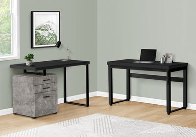 Computer Desk - 48"L / Black / Adj.Height/ Black Metal - I 7682