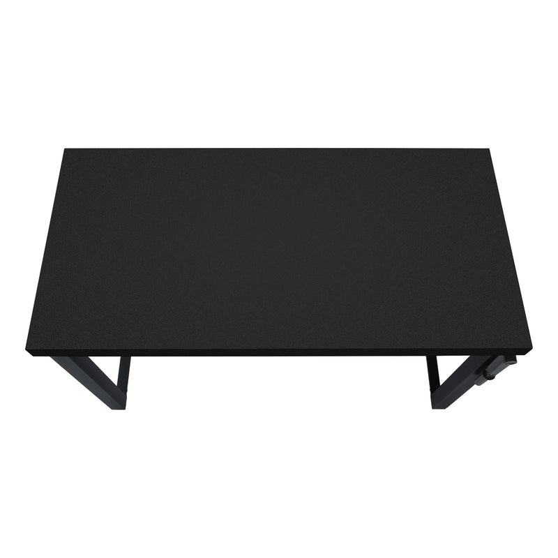 Computer Desk - 48"L / Black / Adj.Height/ Black Metal - I 7682