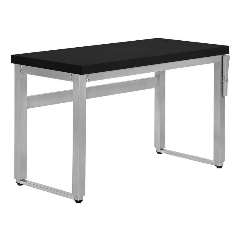 Computer Desk - 48"L / Black / Adj.Height/ Silver Metal - I 7684