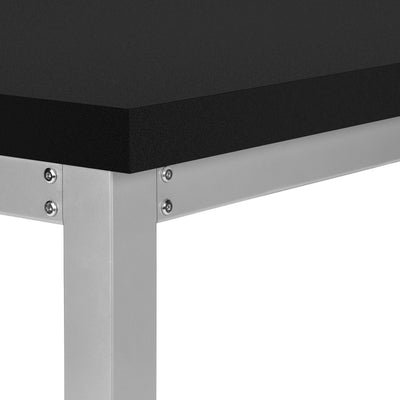 Computer Desk - 48"L / Black / Adj.Height/ Silver Metal - I 7684