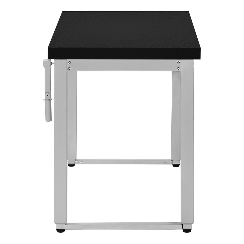 Computer Desk - 48"L / Black / Adj.Height/ Silver Metal - I 7684