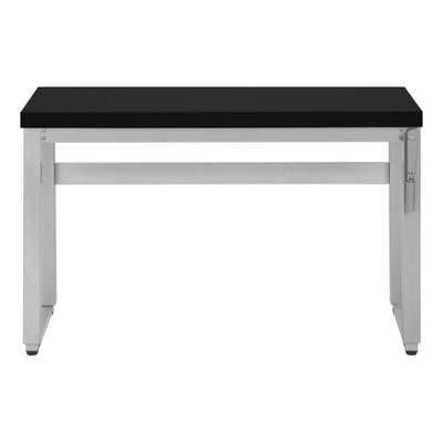 Computer Desk - 48"L / Black / Adj.Height/ Silver Metal - I 7684