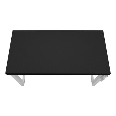 Computer Desk - 48"L / Black / Adj.Height/ Silver Metal - I 7684