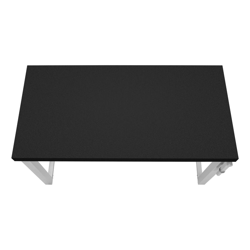 Computer Desk - 48"L / Black / Adj.Height/ Silver Metal - I 7684