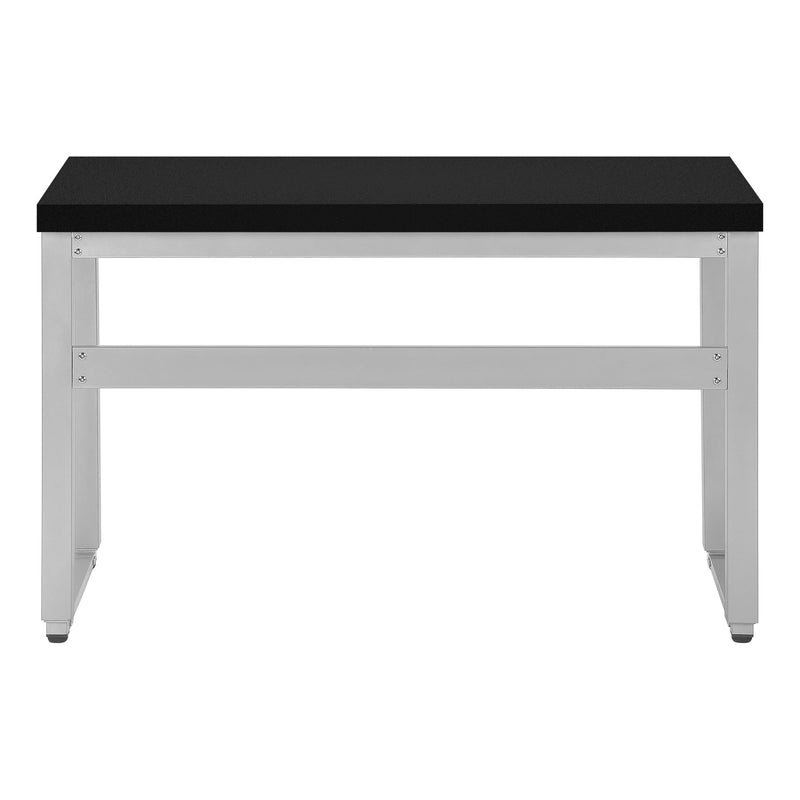 Computer Desk - 48"L / Black / Adj.Height/ Silver Metal - I 7684